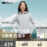 蕉下（beneunder）外套女气绒棉服中暖弹力连帽户外运动秋冬CL231蓝烟灰L