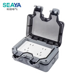 希崖十孔防水盒电瓶车充电接线板工地花园卫生间工业室外明装 十孔10A