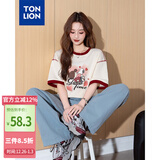 唐狮【关晓彤同款&史努比联名款】唐狮2025夏季女短袖T恤纯棉宽松穿搭