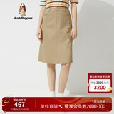 暇步士（Hush Puppies）【柔软亲肤】女装春夏休闲通勤经典半身裙女 130卡其 S (26)