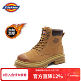 Dickies女士马丁靴高帮时尚情侣靴百搭工装靴女 土黄-加绒 男女款-39 