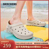斯凯奇（Skechers）洞洞鞋男士夏季外穿包头泡泡鞋软底一脚蹬凉拖鞋沙滩鞋243160