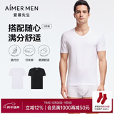 爱慕先生（AIMER MEN）爱慕先生莫代尔短袖T恤打底衫【2件装】V领背心-185