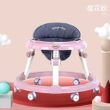 识恩学步车婴儿2026新款儿童推车宝宝防侧翻学行车多功能助步防o型腿 粉静音轮餐盘款