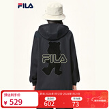 斐乐斐乐官方女装外套秋季上衣多彩潮流加绒保暖开衫连帽小熊外套 正黑色-F51W138599FBK(加绒) 155/76A/XS