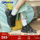 FILA FUSION斐乐女鞋BIANCO老爹鞋季新款硬糖鞋休闲鞋厚底运动鞋女 黑色-BK 36.5