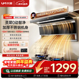 优盟（UM）顶侧双吸油烟机7字型抽油烟机 家用变频大吸力厨房1200Pa大静压免拆洗以旧换新家电国家补贴UC190Q