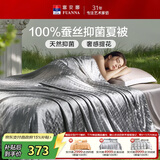 富安娜蚕丝被子100%蚕丝夏凉被A类抑菌空调被双人夏季薄被芯203x229cm