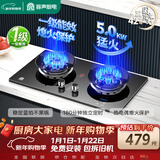 容声【国家补贴20%】燃气灶液化气煤气灶双灶家用猛火定时灶5.0KW嵌入式台式灶具一级能效JZY-RLB8Y