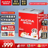 澳柯玛（AUCMA）商用卧式冷冻柜冰柜全篮筐 弧形玻璃门展示柜雪糕展示柜 超市冰淇淋速冻冷柜 【灯带款】100升 SD-100FC