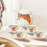 康宁9件套 风华绝代陶瓷茶壶茶杯碟子套装 茶具9件套