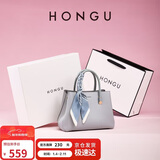 红谷女士包包单肩包简约通勤牛皮手提包丝巾包礼盒款  元旦生日礼物