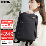 乐上（LEXON）时尚轻便双肩包女14英寸商务笔记本电脑包简约书包旅行包梦幻黑