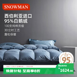 斯诺曼加厚高档100支进口95%白鹅绒被羽绒被芯冬被子1.5*2.1m充850g蓝色