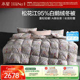 水星家纺羽绒被95%白鹅绒被子冬季加厚冬被芯单人羽绒被150cm×210cm-800g