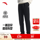 安踏（ANTA）男裤休闲运动裤卫裤男秋冬季加绒加厚保暖跑步休闲裤男士长裤子 【字母logo款-平口】基础黑7304-3 L /175