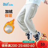 361°童装 儿童裤子25春季男女童3-14岁针织长裤 【加绒】浅瓦花灰 160