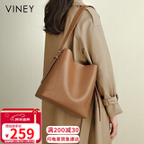 viney包包女包牛皮水桶包大容量单肩斜挎托特包生日元旦礼物送女生女友