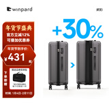 威豹拉杆箱pc箱男硬箱行李箱托运登机箱女 密码箱 旅行箱 深灰 (拉链扩展款  容量升级30%) 28英寸 托运箱12天以上长途游