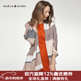 玛丽亚·古琦（MARJA KURKI）羊毛围巾女冬季 礼盒装保暖披肩围巾两用 千鸟格围脖女礼物 棕/灰