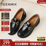 天美意乐福鞋女鞋子商场同款女皮鞋新款