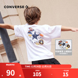 Converse匡威儿童装男童短袖t恤新款夏季女童中大童冰丝凉感透气潮流半袖T 纯白色 150 /72 【建议身高140-152cm】