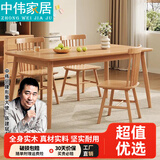 中伟餐桌全实木食堂桌子出租房桌子客厅家用书桌电脑桌1300*800mm单桌