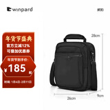WINPARD/威豹商务男包手提公事包休闲单肩包出差男包斜挎包 黑色(大版/四层袋 可放9.7寸平板