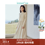 茵曼（INMAN）2025秋冬女装新款灯芯绒连衣裙新品长袖休闲针织礼服中长裙子 淡香杏-18348357H1 XL