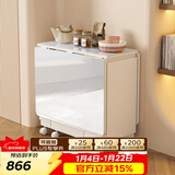 SOFS折叠餐桌椅组合小户型客厅家用简易可移动伸缩吃饭桌子靠墙折叠桌 【收纳款】岩板1.5米单桌 8-10人