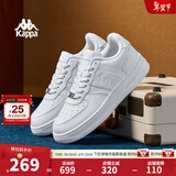 Kappa卡帕男鞋板鞋男冬季新款厚底小白鞋子男百搭休闲鞋情侣跑步运动鞋 鹭羽白 40