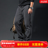 季言加绒卫裤男秋冬季加厚保暖宽松垂感抽绳直筒裤运动休闲长裤裤子潮 铁灰色 XL