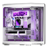 爱国者（aigo）星璨 辰 屏显版 白色 游戏电脑台式ATX主机箱 360水冷位/一体弧面玻璃/左右分仓海景房/5090显卡