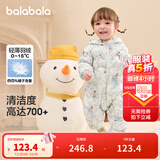 巴拉巴拉童装婴儿连体衣轻薄羽绒服宝宝衣服2025冬装抱衣爬服男童女童萌趣 白蓝色调-白鸭绒 90 cm-充绒量47g