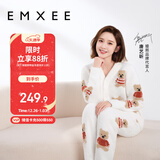 嫚熙（EMXEE）唐艺昕同款孕妇睡衣秋冬产后加厚月子服半边绒哺乳孕期家居服