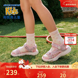 Skechers斯凯奇女童包头凉鞋夏季童鞋儿童公主鞋婴儿魔术贴闪灯鞋302965L