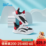 361° 跑鞋运动鞋秋冬男女童(3-12岁)革面防风跑鞋 能量红 35 