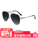 海俪恩 太阳镜男款蛤蟆镜偏光墨镜防辐射开车专用驾驶镜可配近视镜N6862 N01P渐进灰+中枪框