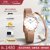 丹尼尔惠灵顿（DanielWellington）DW手表女 简约时尚欧美腕表石英女士手表 新年礼物送女友 女表+手镯155mm-DW219/DW4003