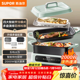 苏泊尔（SUPOR）电火锅 电煮锅电蒸锅 多功能烤鱼烤肉电热锅 火锅专用锅 分体家用电炖锅 多用途料理锅H3423FC862
