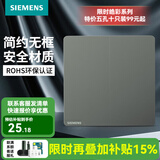 西门子（SIEMENS） 开关插座面板 五孔86型墙壁电源插座 皓彩系列灰色 二开单控 开关