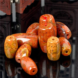 彩荷 原矿战国红玛瑙桶珠小金刚星月菩提配饰腰珠顶珠隔珠108手链配件 直径11-12mm桶珠一颗