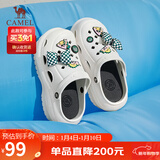 骆驼（CAMEL）洞洞鞋女时髦DIY原创鞋花松糕厚底凉拖鞋 L24M071642 白色 36/37 