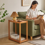 家逸沙发边几双层储物实木边柜简约客厅可移动小户型茶几桌子角几