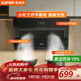 苏泊尔（SUPOR）抽油烟机家用升级19立方大吸力侧吸式小尺寸纤薄机身经典按键简易操作单烟机DJ07S