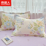 南极人全棉枕套48x74cm一对家用纯棉高级高支高密斜纹枕头套单人枕芯套 水墨嫣然【48x74cm/一对装】