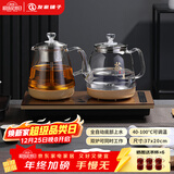 友家铺子（Biooner）全自动上水电热水壶烧水壶家用办公茶台一体机茶桌茶几嵌入式茶具套装 玫瑰金蒸茶款1L