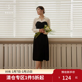 独束【束型系列】大码郁金裙双版型拼接连衣裙女新款显瘦气质裙子 梨形-加长 XL (尺码：3) 拍前和客服确认尺码