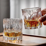 青苹果水晶玻璃洋酒杯260ml6只 玻璃水杯清酒杯黄酒杯 矮款冰原威士忌杯