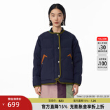 幻走（MOVEUP）冬季新款.FUN系列圆领撞色包边设计师短款羽绒服女 深宝蓝 S